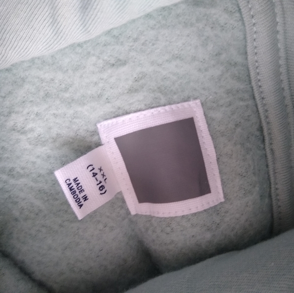 ❗ CLEARANCE ❗ kids Mint Green Hooded Sherpa Sweater Pocket Size XXL (14-16) - Picture 7 of 10